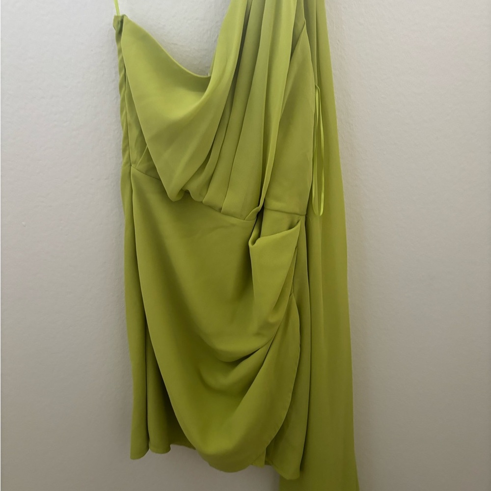 Citron one shoulder dress - Picture 2 of 6
